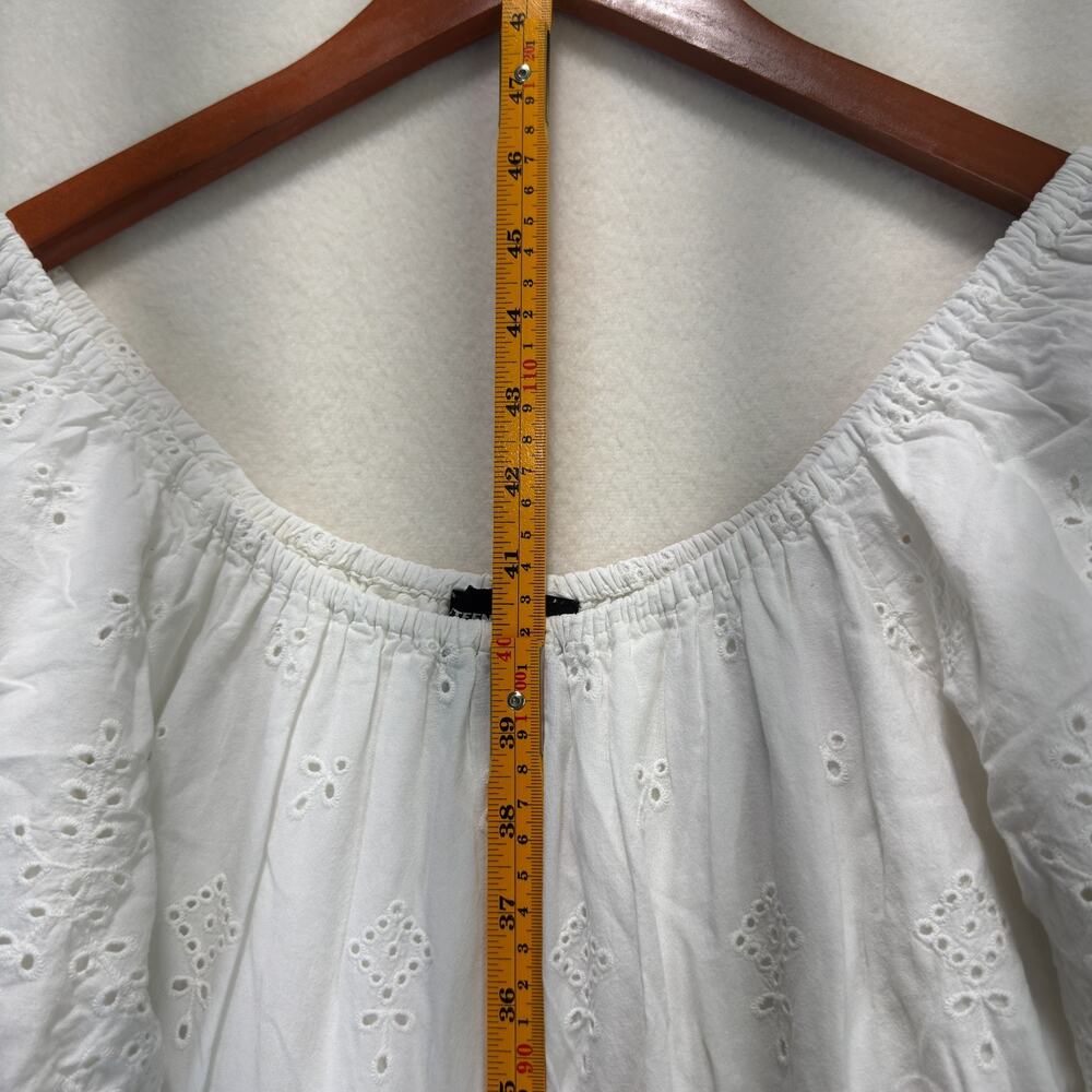 Fifteen Twenty Tiered Puff Sleeve Eyelet Dress Cotton White, Size S, Rt. $308 - Picture 8 of 12